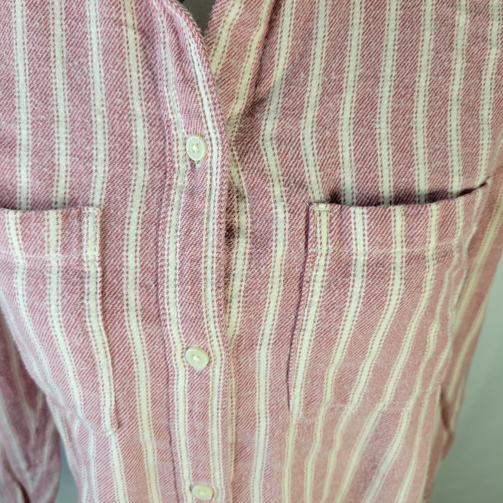 Womans Madewell Flannel 100% Cotton Button Front LS Shirt Size Small Stripe - Picture 7 of 11